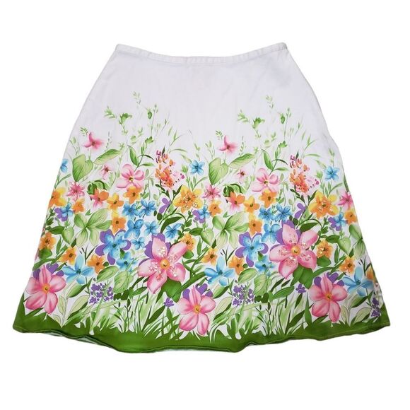 BAMBOO TRADERS Floral Print A-Line Skirt Size 10 - Picture 1 of 12